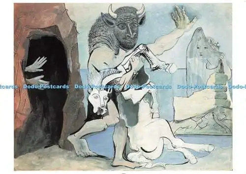 D230367 Scene de la Minotauromachie Minotaure et Jument Devant Une Grotte Musees