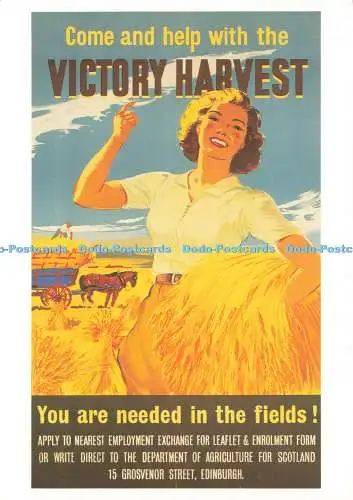 D235060 Komm und hilf bei der Sieg Ernte Britisches Poster Zweiter Weltkrieg