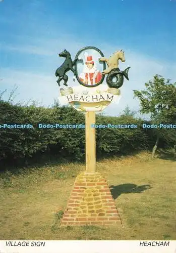 D239607 Heacham Village Sign Sapphire Card 1995