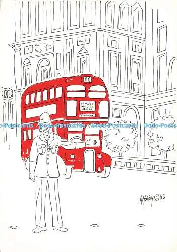 D235062 Einer von Londoner Polizisten und ein Londoner Bus AM Publikationen