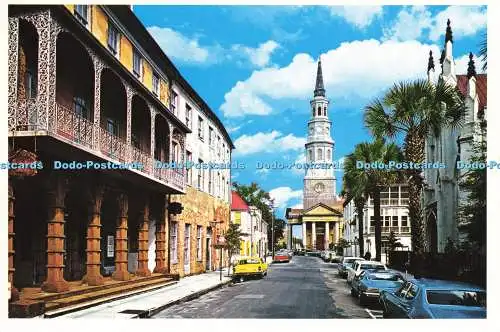 D230390 Charleston S C entlang der Church Street Charleston Postkarte Co