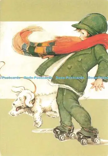D235120 Junge mit Hund Vintage Magazin