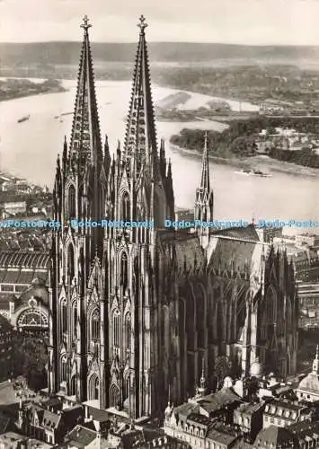 D237567 Kölner Dom aus der Luft Hoursch und Bechstedt Rheingold Serie Nr