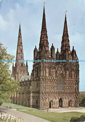 D237648 Lichfield Cathedral The West Front Topical Press Pitkin Pictorials Postc