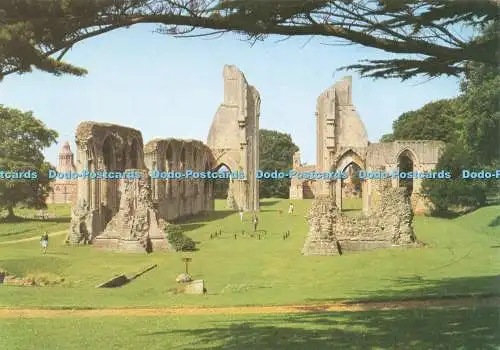D230767 Somerset Glastonbury Abbey Abbey Ruinen Blick nach Westen Walter Scott Farbe