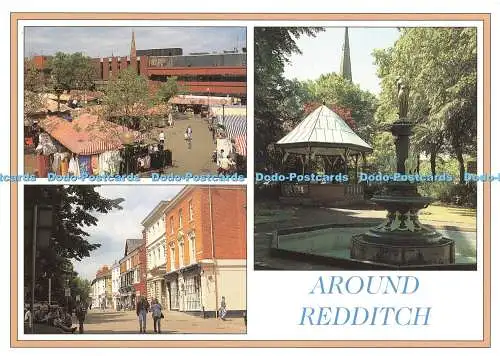 D230802 Um Redditch Worcestershire Royal Square Kirche grün östlich Richter von