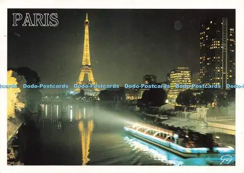D230862 Paris La Seine et la Tour Eiffel Illuminee Guy Production Leconte