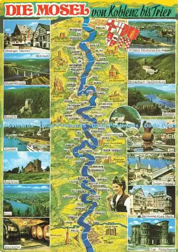 D237802 Die Mosel von Koblenz Bis Trier Straupen Multi View