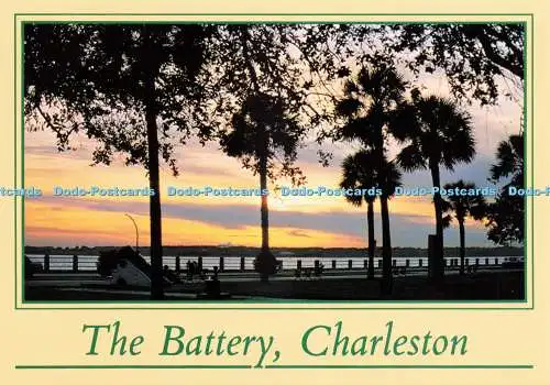 D230984 Charleston The Battery White Point Gardens Charleston Postkarte Küste Plasti