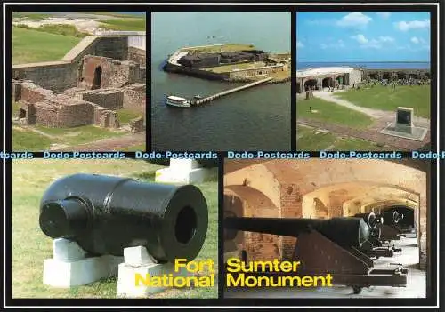 D230988 Fort Sumter Nationaldenkmal Luftaufnahme der Büroruinen von Fort Sumter