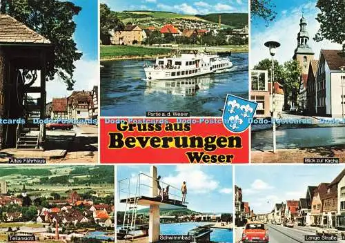 D231071 Gruss aus Beverungen Weser Blick zur Kirche Altes Fahrhaus Cramers Kunst
