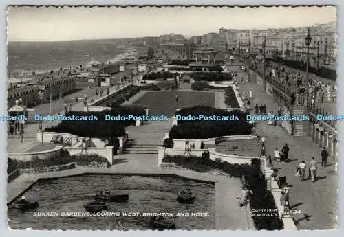 D320656 Brighton and Hove. Versunkene Gärten. Blick nach Westen. A. W. Wardell. PM. Bris