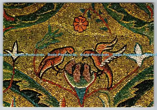 D316244 Roma. Basilika St. Clemens. Mosaik der Apsis. Detail Vögel und Nestl