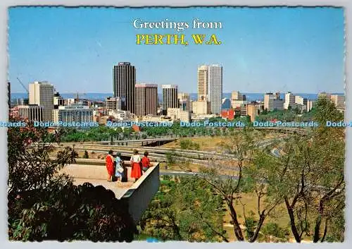 D320793 Grüße aus Perth. W.A. Stadt Perth vom King Park. Murray Views
