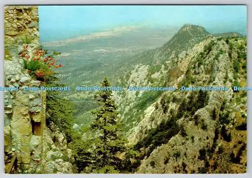 D316396 Zypern. Blick von der Burg St. Hilarion. Postkarte