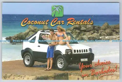 D316502 Coconut Car Rentals. Barbador. Bayside. Ace Cards Inc. Bridgetown