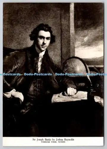 D321011 Sussex. Parham Park. Sir Joseph Banks. Joshua Reynolds. Postkarte