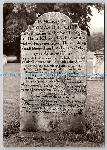 D321046 England. Winchester Cathedral. Thetcher Grabstein. A. W. Kerr. F.I. B.