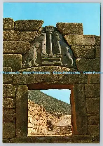 D321093 Griechenland. Mykene. Löwentor. Olympische Farbe. Griechenland. N. 107. Postkarte