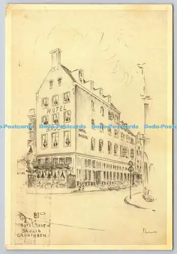 D321124 Niederlande. Groningen. Hotel Restaurant Baulig. 1970. Postkarte