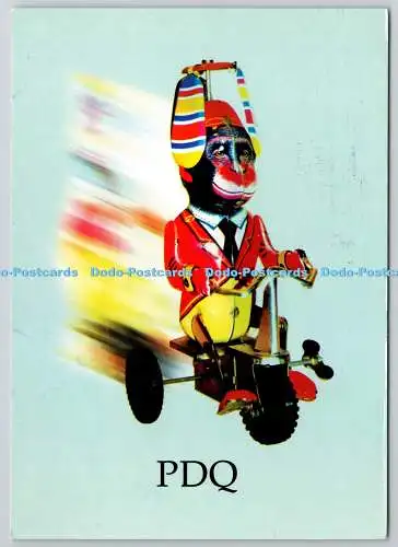 D321238 PDQ. Schneller. Affe auf dem Fahrrad. Bumerang Media. 2005. Postkarte
