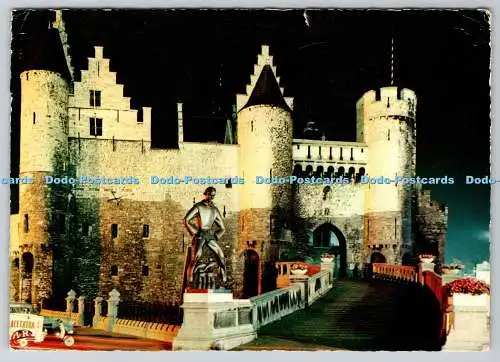 D316860 Antwerpen. Het Steen met legendarisch beeld van Lange Wapper Beeldh. A.
