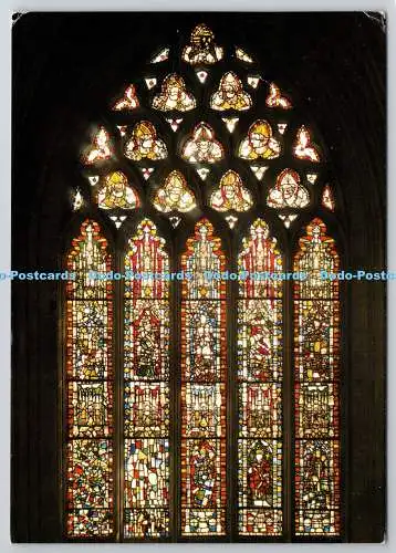 D321352 Wells Cathedral. Fenster in Marienkapelle. Original Glasrepa aus dem 14. Jahrhundert