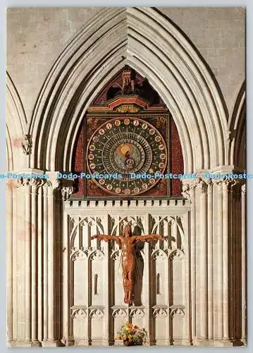 D321353 Wells Cathedral. Astronomische Uhr aus dem 14. Jahrhundert. Christus unten war Auto