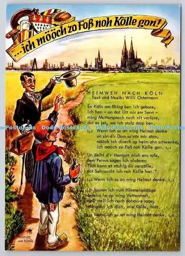D321679 Ich mooch zo Foss noh Kolle gon. Heimweh Nach Köln. Tunnes und Schal. Ze