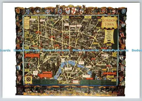 D321760 Karte. London Town. Mayfair Karten aus London. Courtesy Vintage Poste Archiv