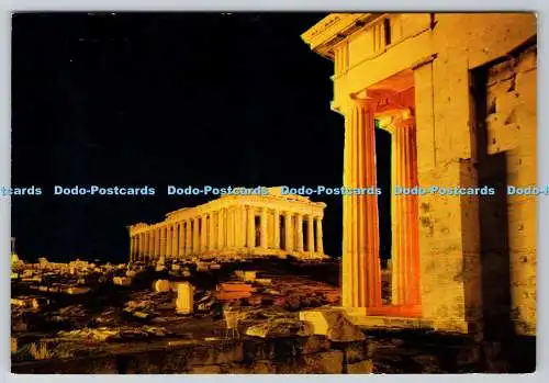 D321851 Griechenland. Athen. Der Parthenon beleuchtet. Postkarte