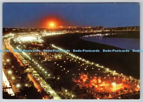 D321963 Irak. Bagdad. Abu Nawas Straße bei Nacht. 1977. Gedruckt in Italien. N. 48.