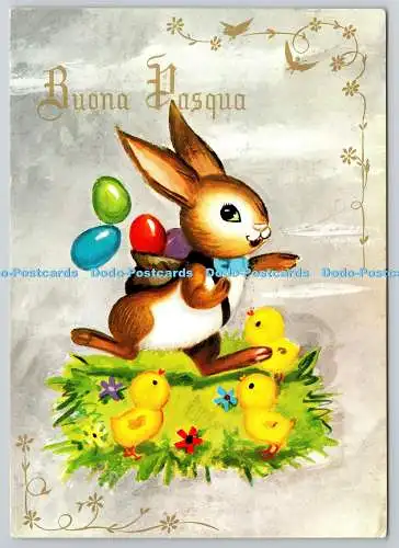 D321987 Buona Pasqua. GM. Milano. Italien. Buona Pasqua P.T.T. Stempel. 1972. Post