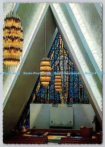 D321995 Norwegen. Tromsø. Kirche von Tromsdalen oder Kunstkathedrale. Buntglaswind