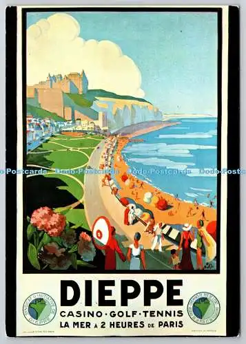 D322004 Dieppe per Sue Hulot. Casino. Golf. Tennis. Tourisme. Edition F. Nugero