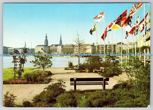 D324054 Hamburg. Binnenalsten und City. Binnenalster und Stadt. Hans Andres