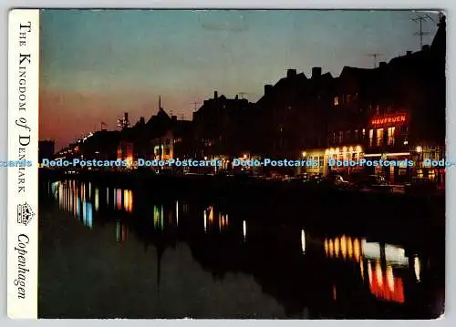 D324061 Das Königreich Dänemark. Kopenhagen. Nyhavn bei Nacht. Eine Top Karte