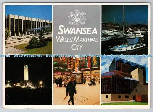 D324128 Swansea. Wales Maritime City. Freizeitzentrum. Guildhall. Einkaufszentrum