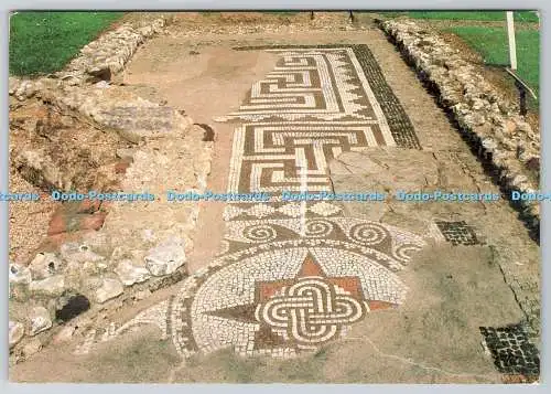 D324220 Rockbourne Roman Villa. Mosaik mit Salomonen oder Liebhaberknoten. Hampshire