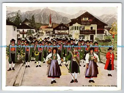 D324339 Burger Musikkapelle Seefeld. Tirol. In Altseefelder Nationaltracht. Tiro