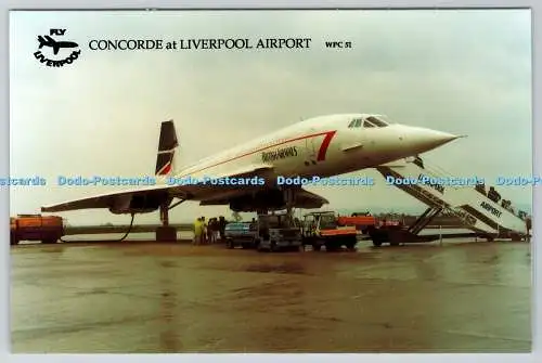 D324353 Concorde am Flughafen Liverpool. WPC. Fly Liverpool Postkarte. Steve Capst
