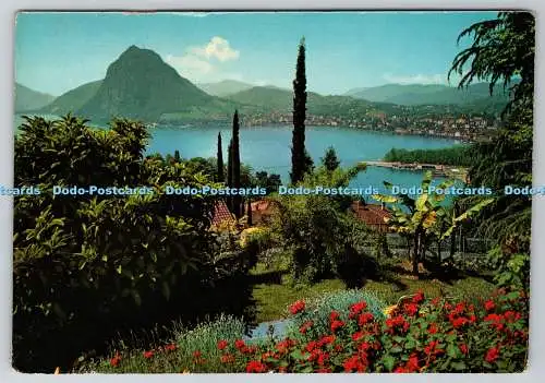 D324388 Lugano. Lago di Lugano e Monte S Salvatore visto da Castagnola. Krüger.