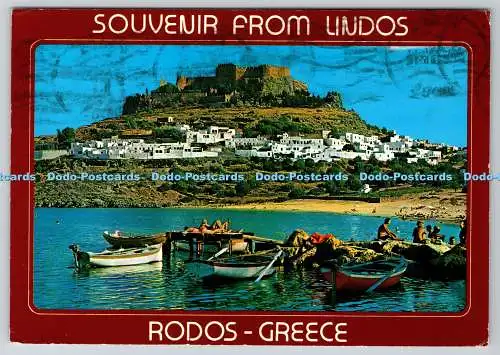 D324457 Rodos. Rhodos. Griechenland. Das Ufer von Lindos mit der Akropolis. M. Toubis