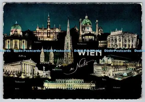 D324830 Wien. Bei Nacht. HDH Verlag. Hubmann