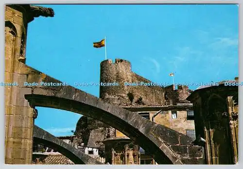 D325067 Spanien. Tortosa. Schloss Zuda aus der Kathedrale. Fotocolor J. Daufi. Postkarte