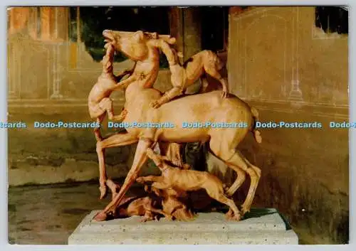D325070 Ercolano. Cervis House. Marmorgruppe mit von Hunden angegriffenen Hirschen. AUTO. Ed