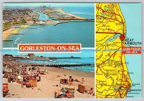 D325077 Karte. Gorleston on Sea. D. W. Fletcher. Norwich. Dons Zubehör. John Hind