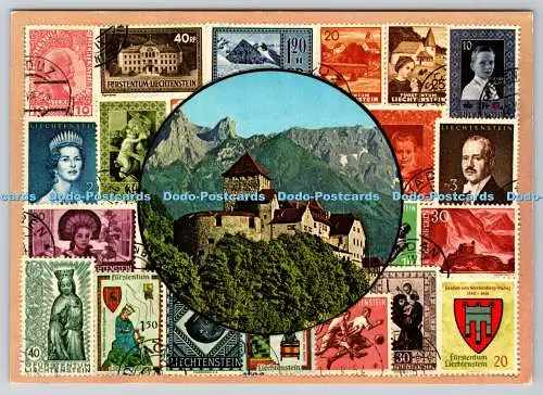 D325221 Schloss Vaduz. Residenz des regierenden Fürsten von Liechtenstein. Briefmarken. S