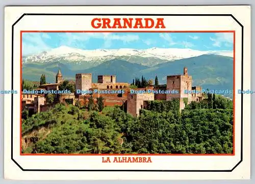 D328666 Granada. Panoramablick auf Alhambra und Sierra Nevada. Postales Granada