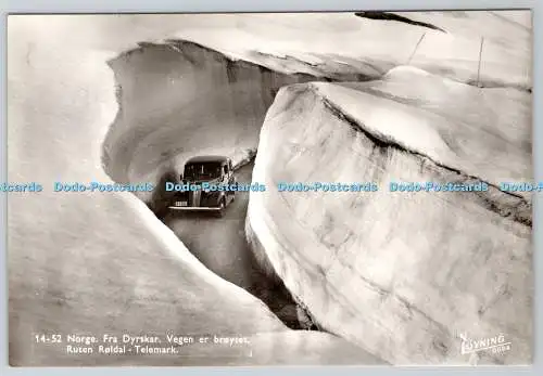 D331316 Norge. Fra Dyrskar. Vegener Broytet. Ruten Roldal Telemark. N. Loyning